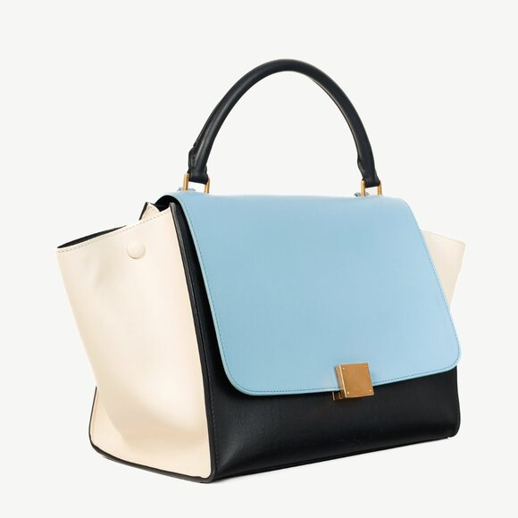 Celine Trapeze Smooth Calfskin Tri-Colour Blue Leather Bag - Picture 2 of 15